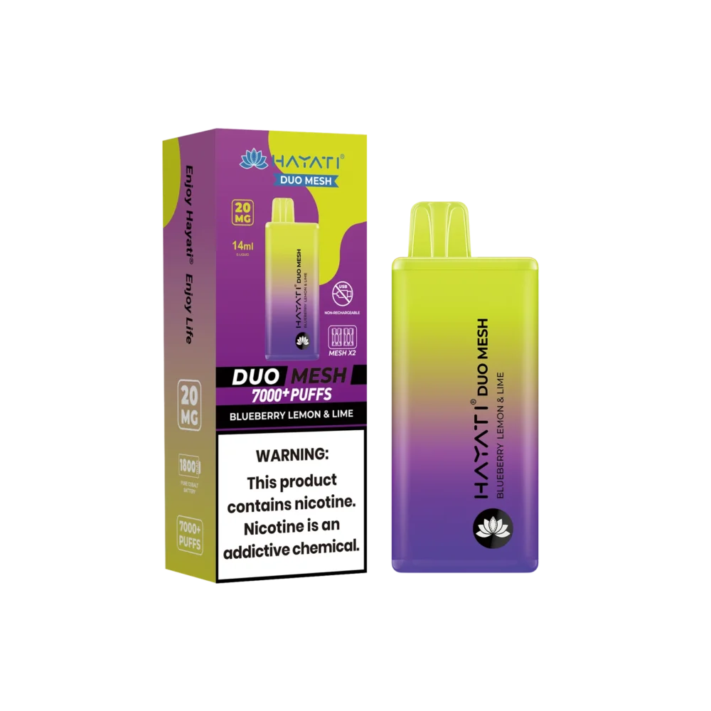 20mg Blueberry Lemon Lime Hayati Duo Mesh Disposable Vape